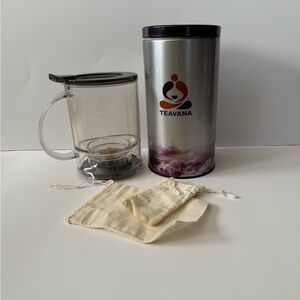 Teavana Basket Tea Infuser with Empty Metal Canister & Reusable Tea Bags